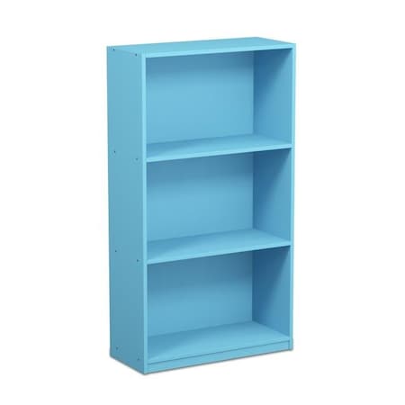 Furinno Furinno 99736LBL Basic 3-Tier Bookcase Storage Shelves - Light Blue 99736LBL